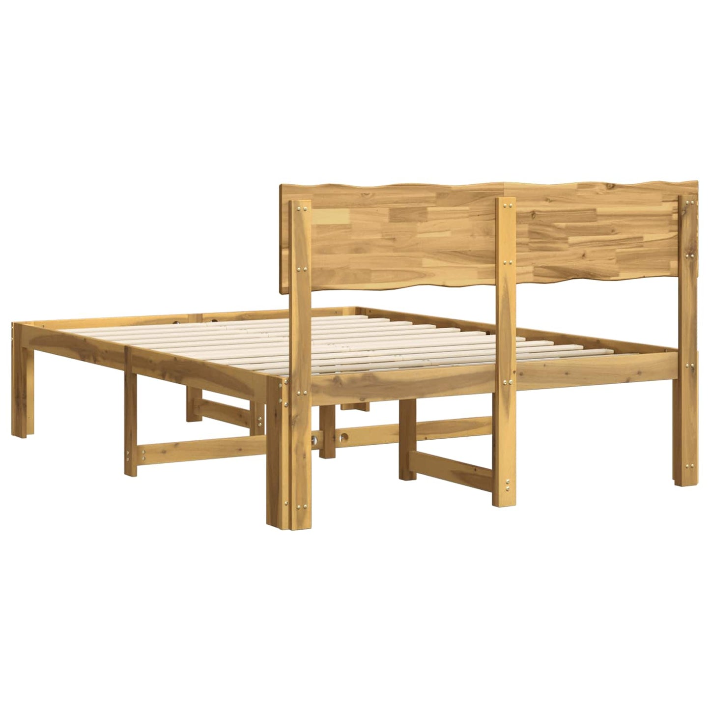 Double Bed Frame with Headboard ROSTOCK White 140 x 200 cm
