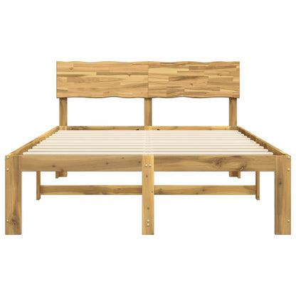 Double Bed Frame with Headboard ROSTOCK White 140 x 200 cm