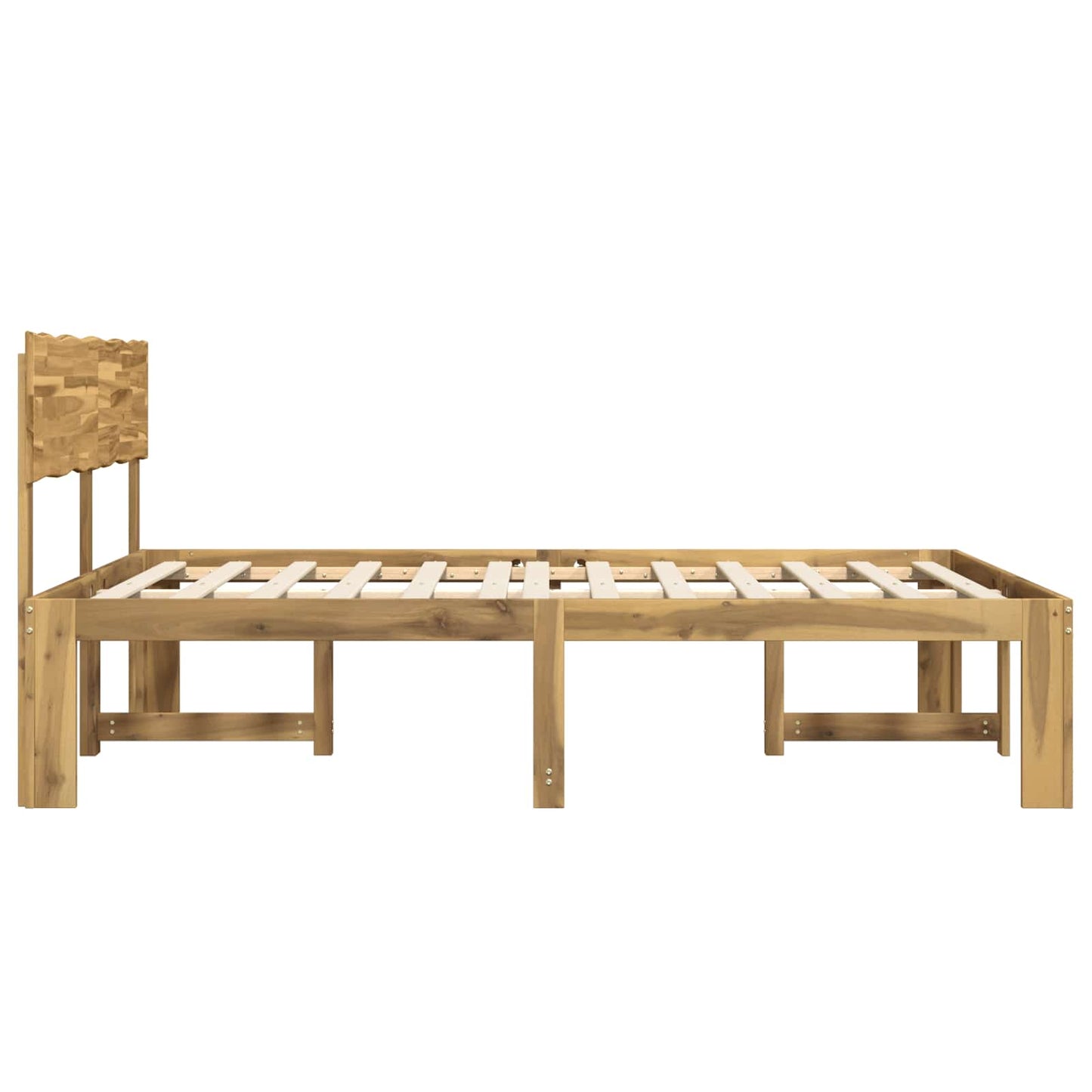 Double Bed Frame with Headboard ROSTOCK White 140 x 200 cm