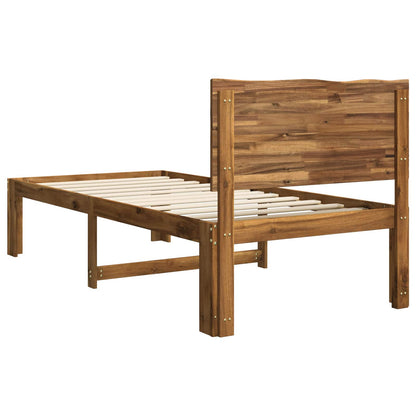 Single Bed Frame with Headboard ROSTOCK Natural 75 x 190 cm