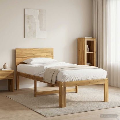Single Bed Frame with Headboard ROSTOCK White 90 x 190 cm