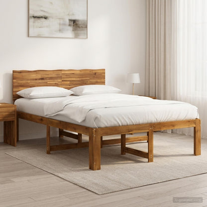 Double Bed Frame with Headboard ROSTOCK Natural 120 x 190 cm