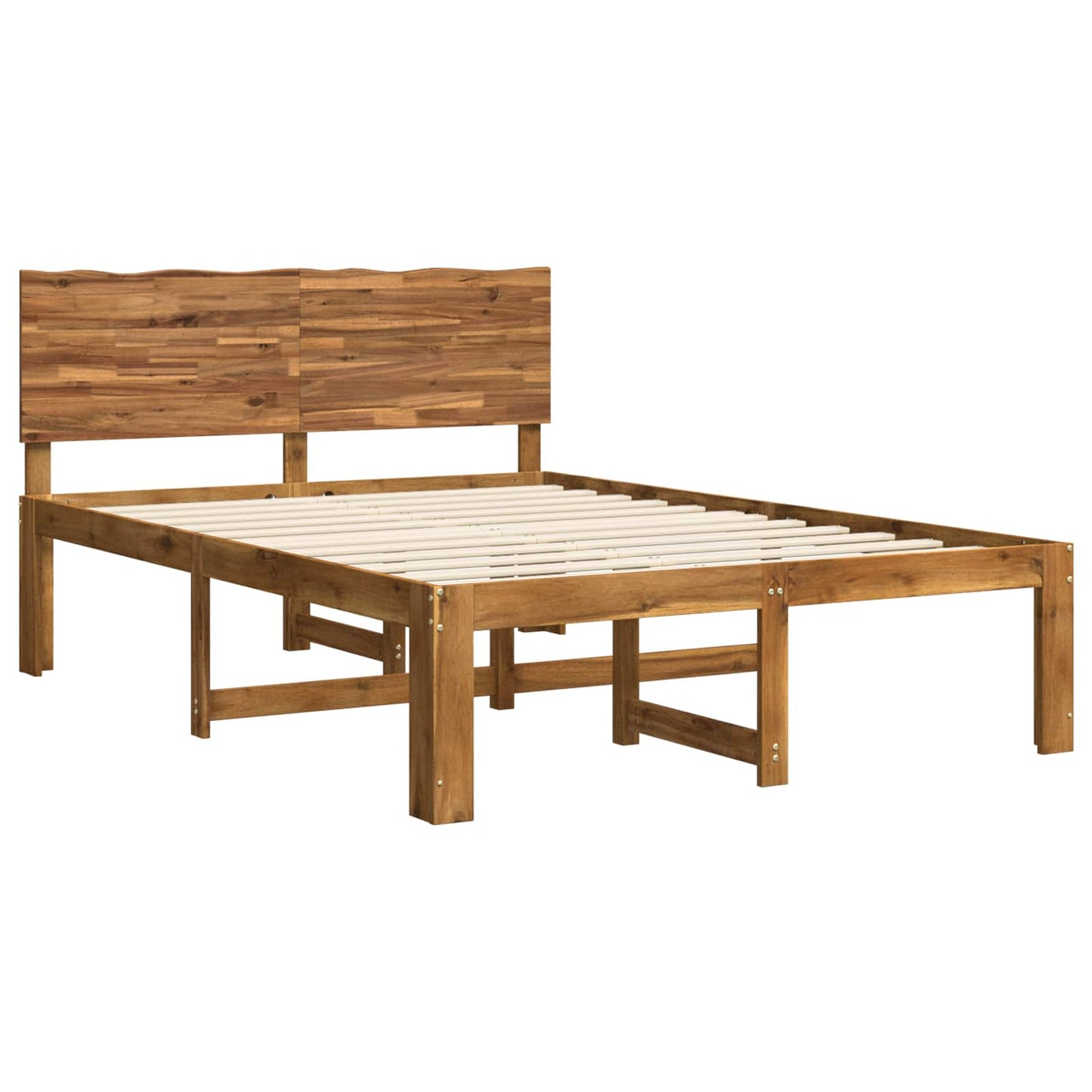 Double Bed Frame with Headboard ROSTOCK Natural 120 x 190 cm