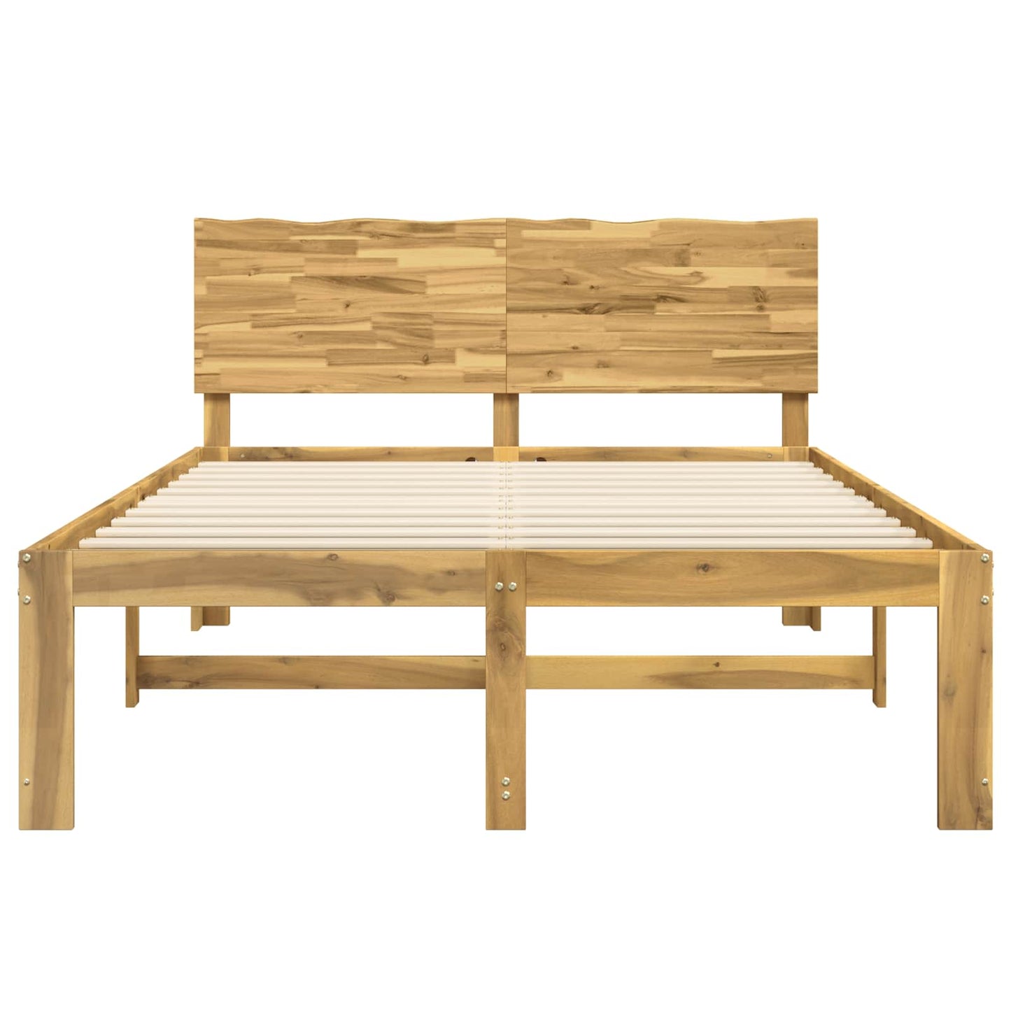 Double Bed Frame with Headboard ROSTOCK White 120 x 190 cm