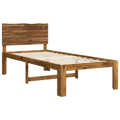 Single Bed Frame with Headboard ROSTOCK Natural 90 x 200 cm