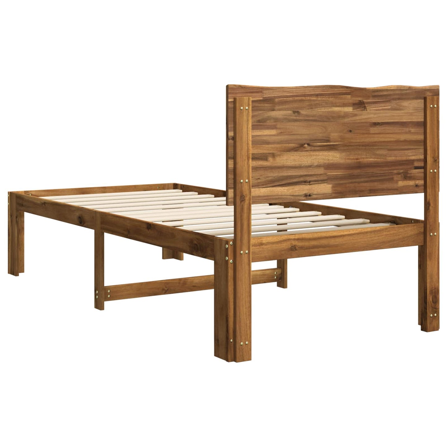Single Bed Frame with Headboard ROSTOCK Natural 90 x 200 cm