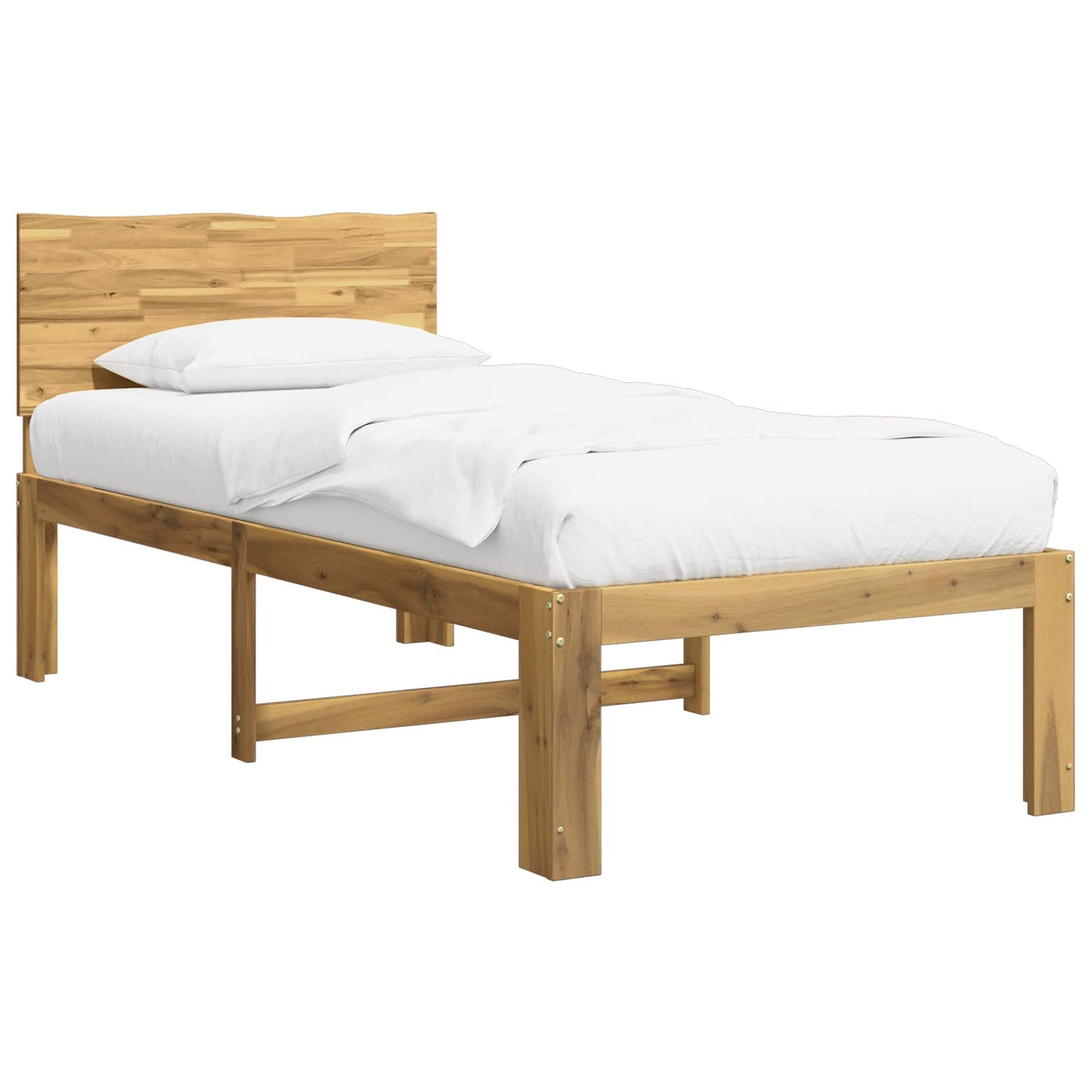 Single Bed Frame with Headboard ROSTOCK White 100 x 200 cm