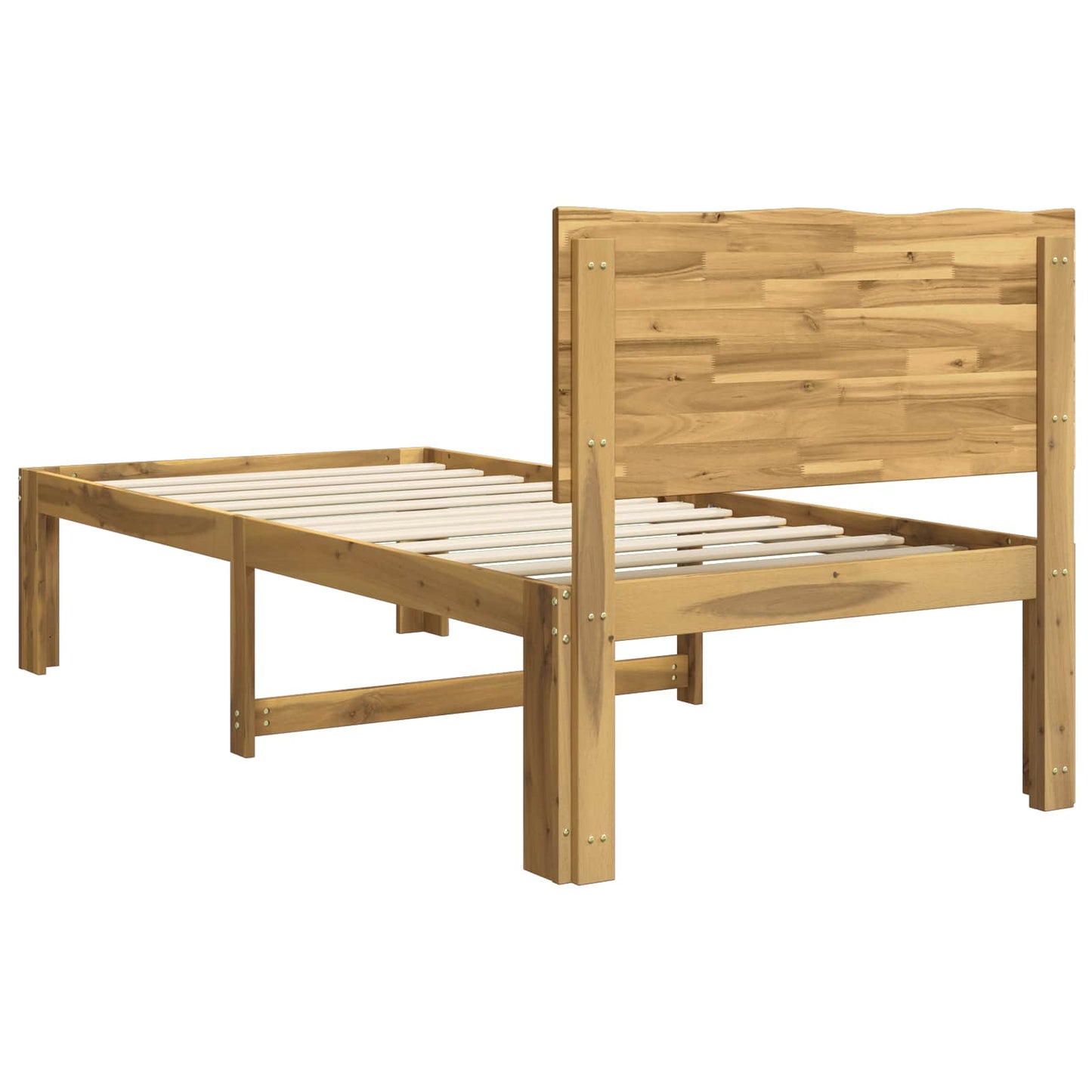 Single Bed Frame with Headboard ROSTOCK White 100 x 200 cm