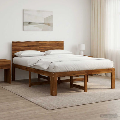 Double Bed Frame with Headboard ROSTOCK Natural 120 x 200 cm