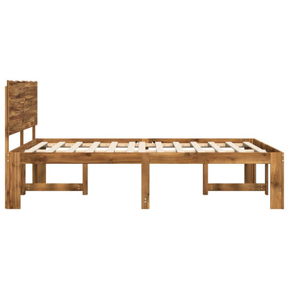 Double Bed Frame with Headboard ROSTOCK Natural 120 x 200 cm