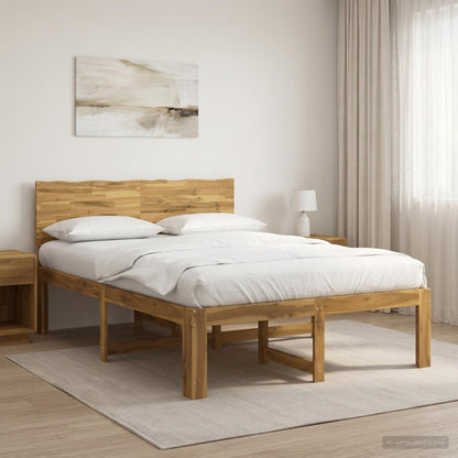 Double Bed Frame with Headboard ROSTOCK White 120 x 200 cm