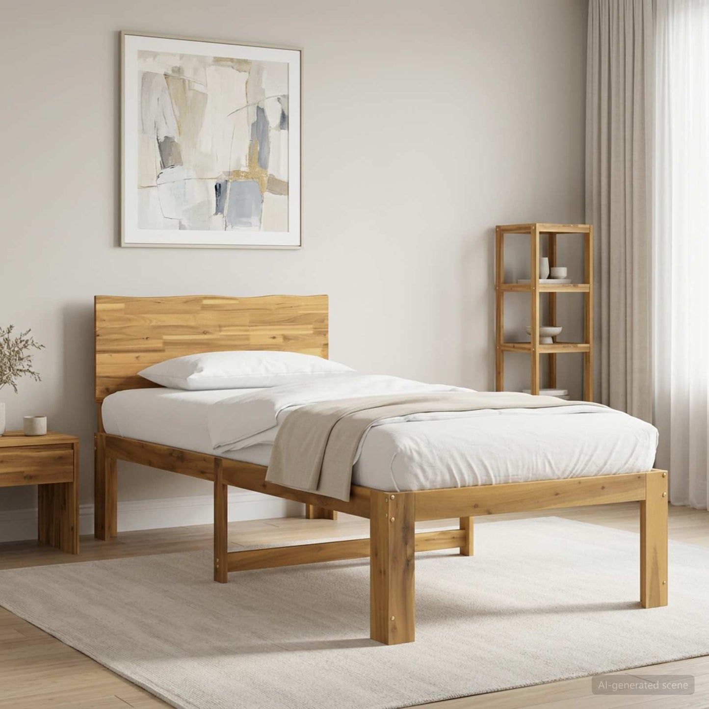 Single Bed Frame with Headboard ROSTOCK White 75 x 190 cm