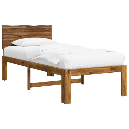 Single Bed Frame with Headboard ROSTOCK Natural 90 x 190 cm