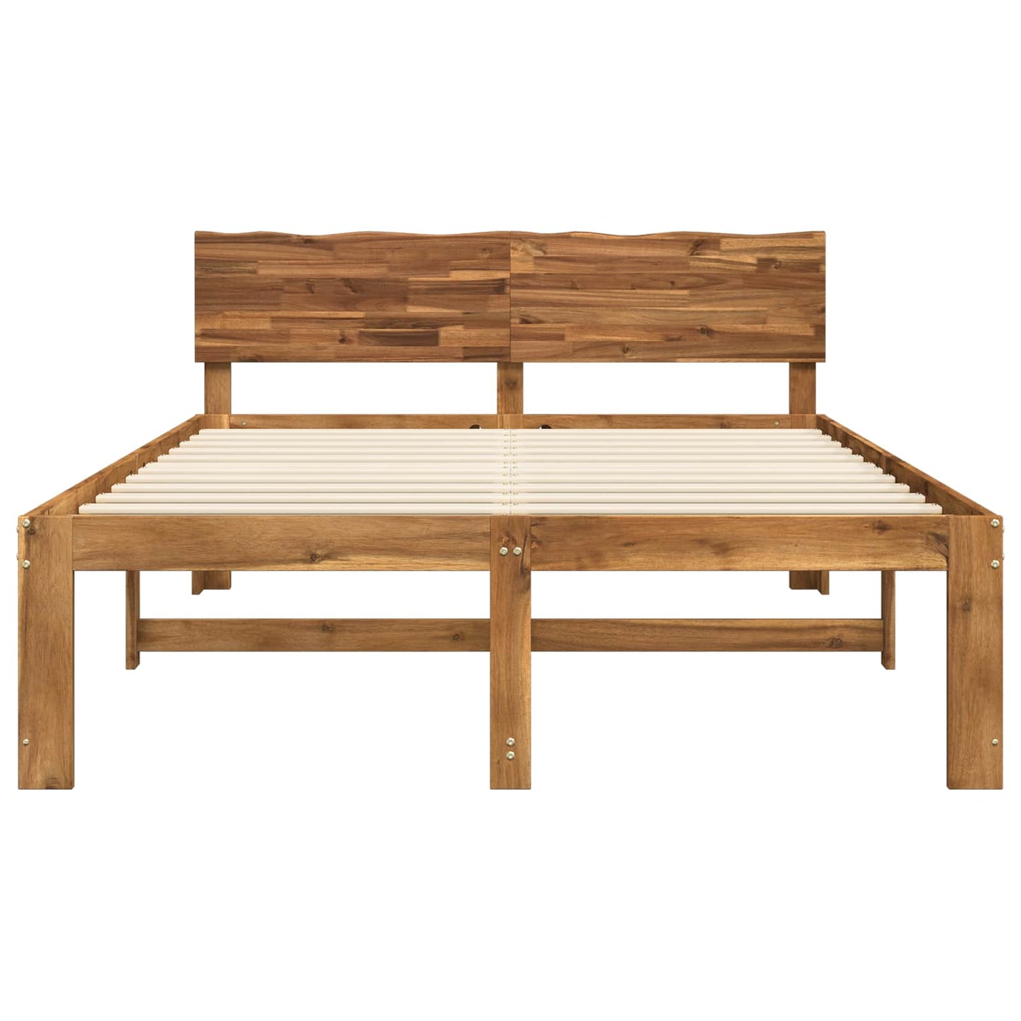 Double Bed Frame with Headboard ROSTOCK Natural 120 x 190 cm
