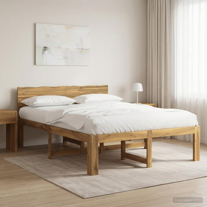 Double Bed Frame with Headboard ROSTOCK White 120 x 190 cm