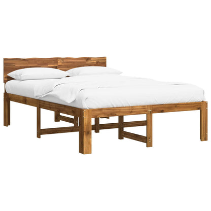 Double Bed Frame with Headboard ROSTOCK Natural 140 x 190 cm