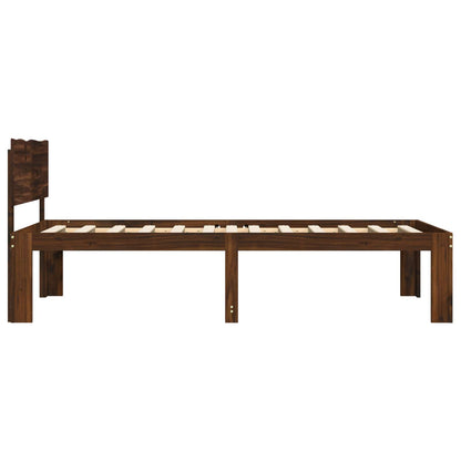 Single Bed Frame with Headboard ROSTOCK Dark Brown 80 x 200 cm