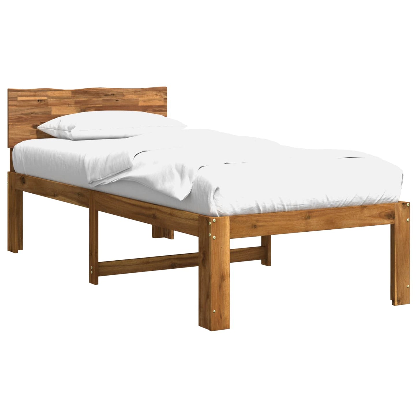Single Bed Frame with Headboard ROSTOCK Natural 80 x 200 cm