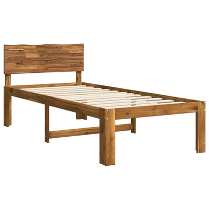 Single Bed Frame with Headboard ROSTOCK Natural 80 x 200 cm