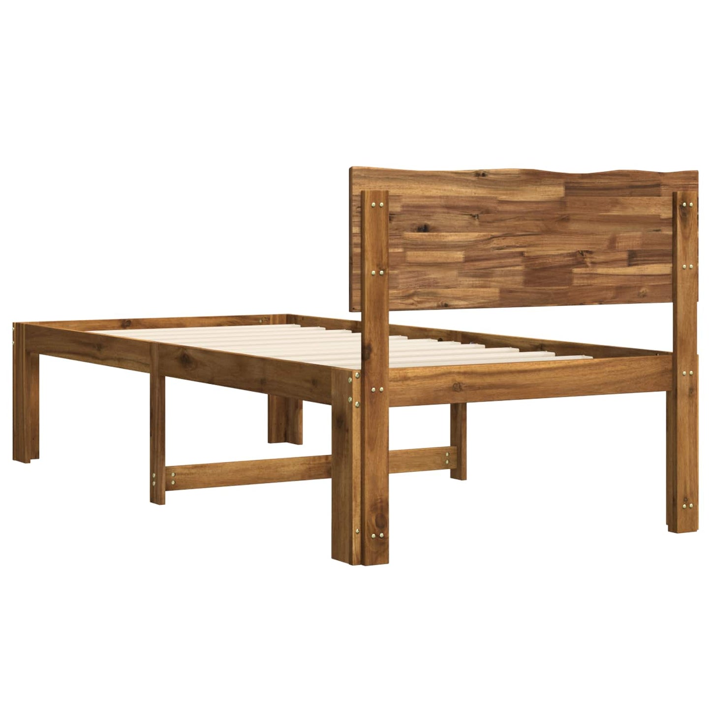 Single Bed Frame with Headboard ROSTOCK Natural 90 x 200 cm