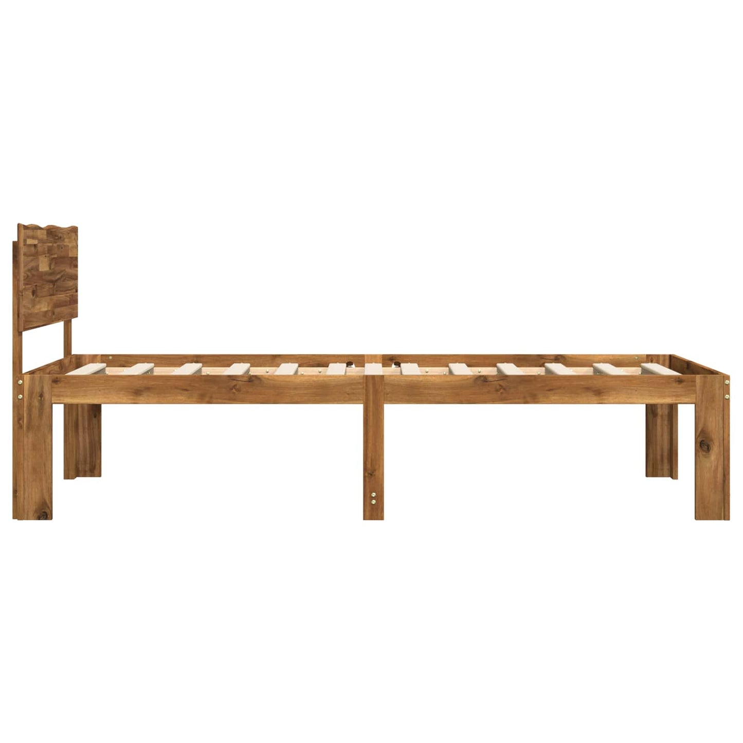 Single Bed Frame with Headboard ROSTOCK Natural 90 x 200 cm