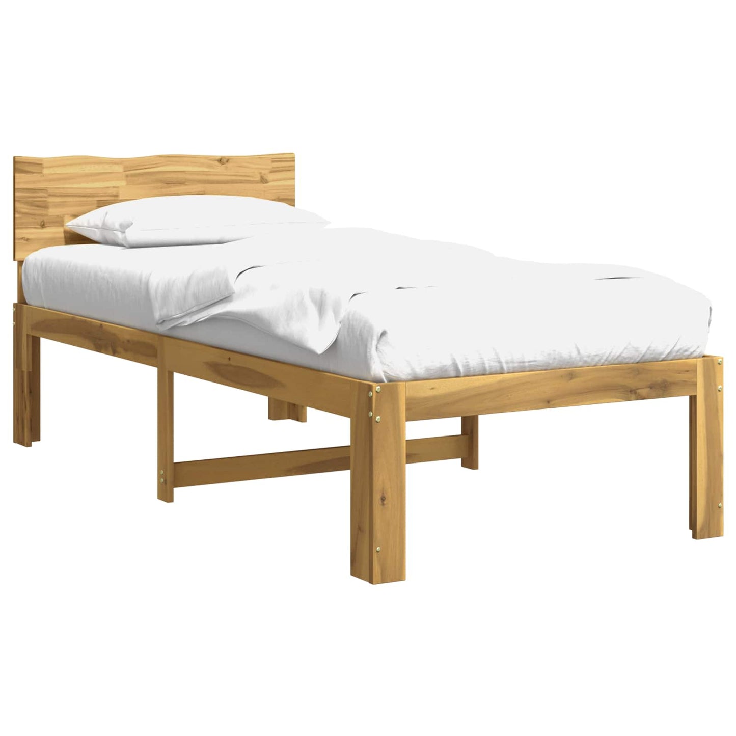Single Bed Frame with Headboard ROSTOCK White 90 x 200 cm