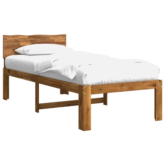 Single Bed Frame with Headboard ROSTOCK Natural 100 x 200 cm