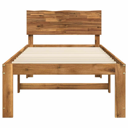 Single Bed Frame with Headboard ROSTOCK Natural 100 x 200 cm