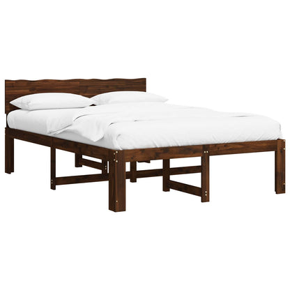 Double Bed Frame with Headboard ROSTOCK Dark Brown 120 x 200 cm