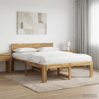 Double Bed Frame with Headboard ROSTOCK White 120 x 200 cm