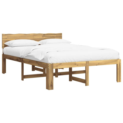 Double Bed Frame with Headboard ROSTOCK White 140 x 200 cm