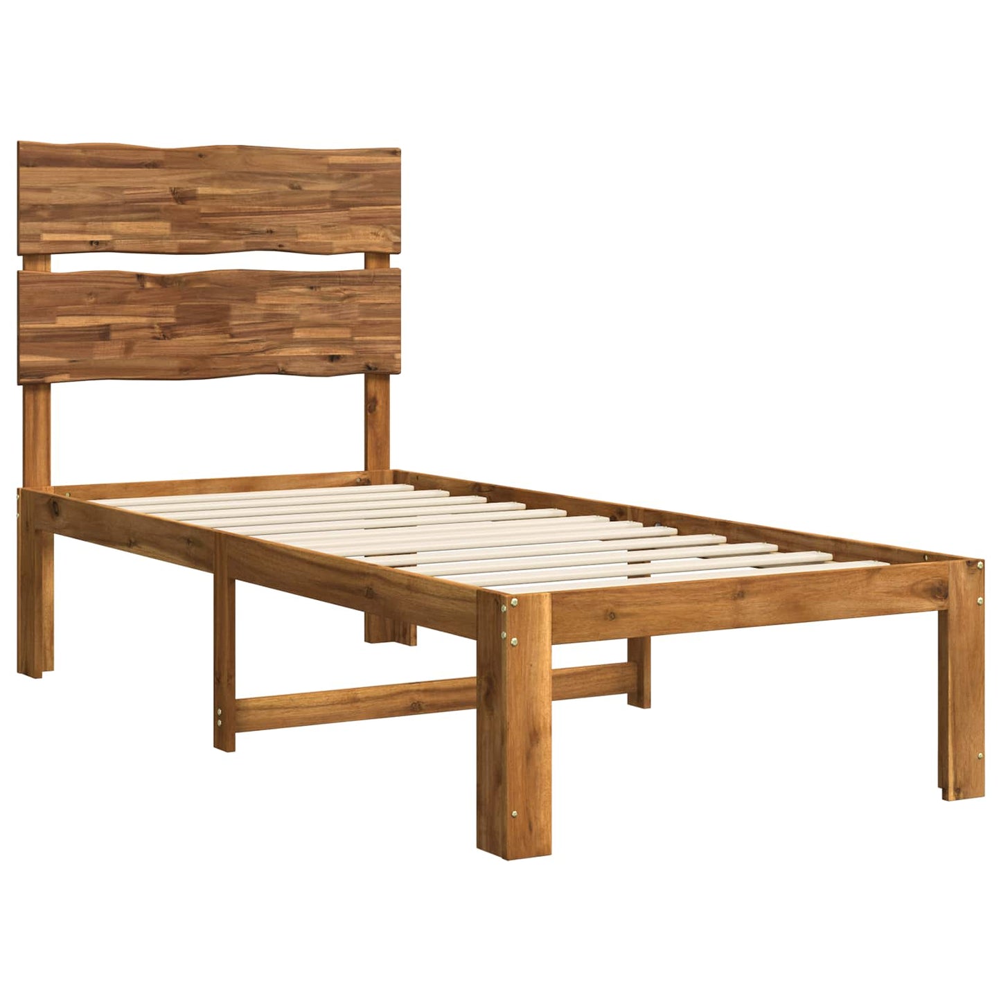 Single Bed Frame with Headboard ROSTOCK Natural 75 x 190 cm