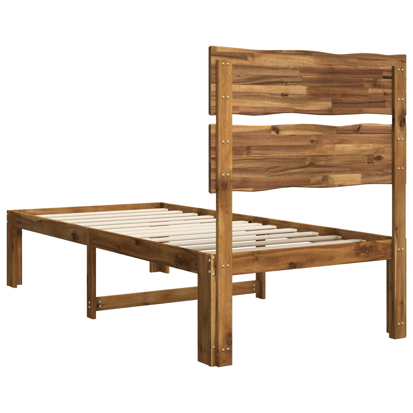 Single Bed Frame with Headboard ROSTOCK Natural 75 x 190 cm