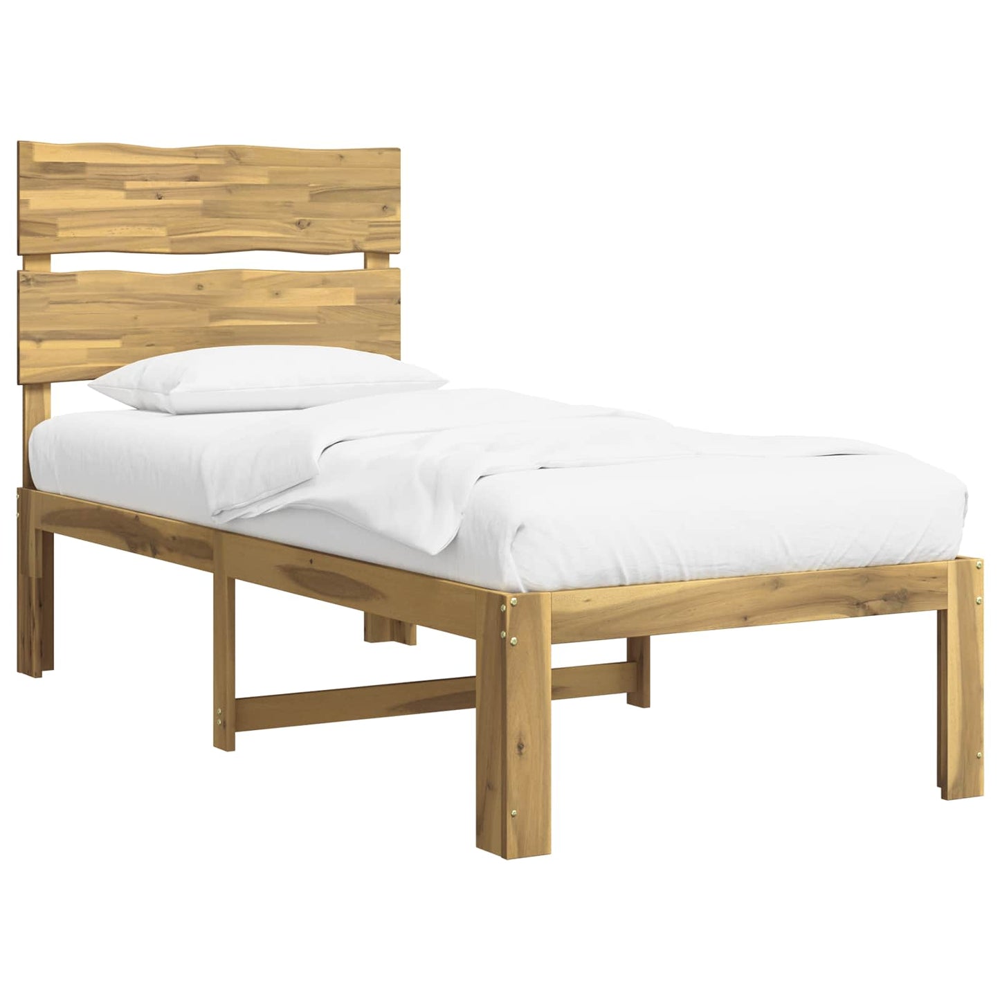 Single Bed Frame with Headboard ROSTOCK White 75 x 190 cm