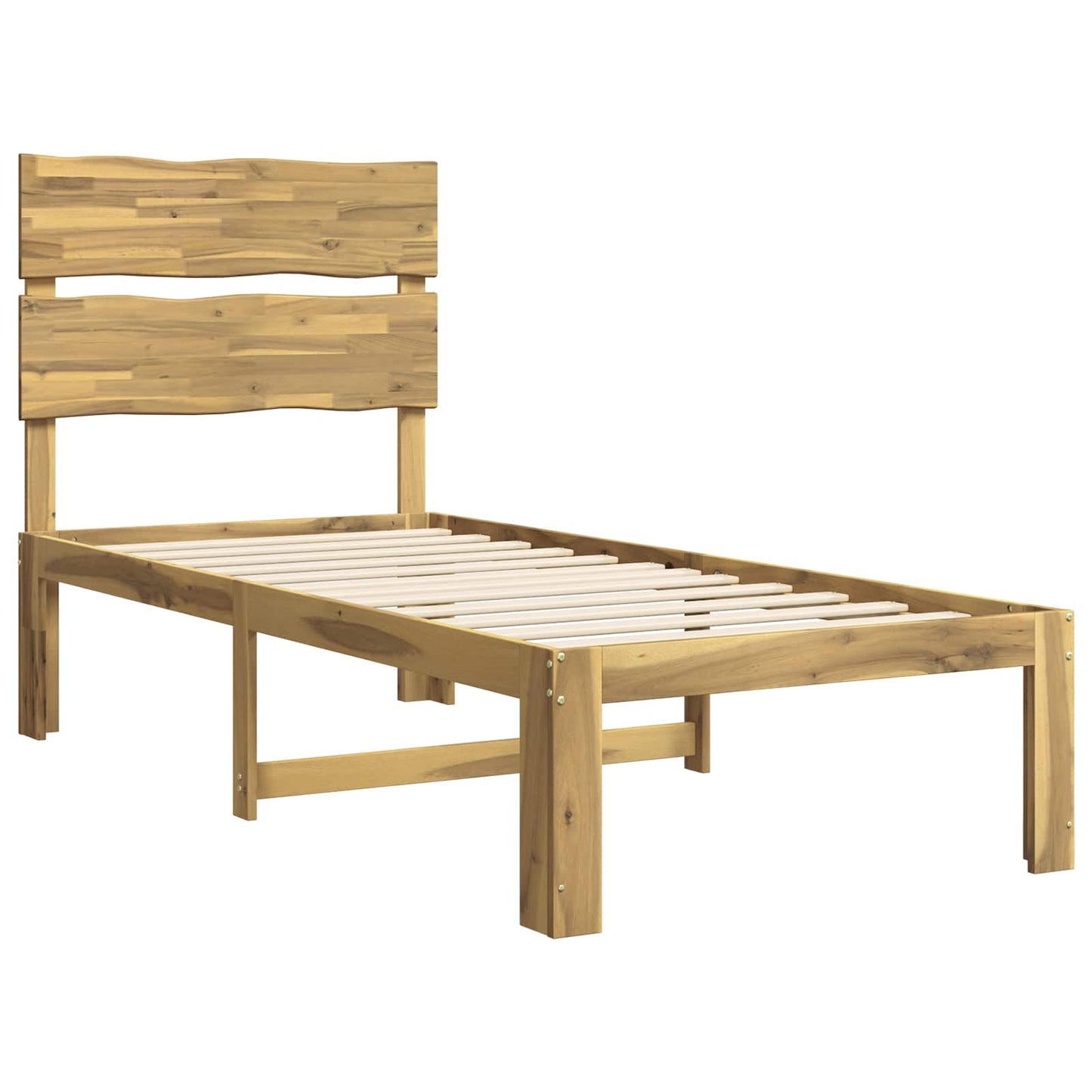 Single Bed Frame with Headboard ROSTOCK White 90 x 190 cm