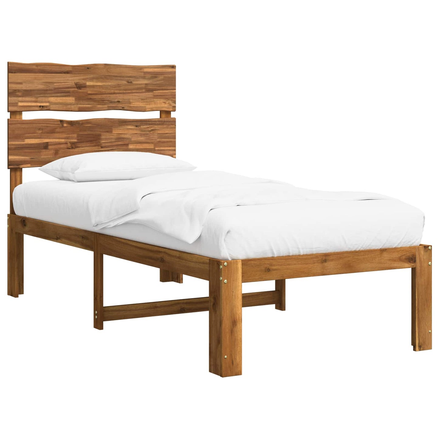 Single Bed Frame with Headboard ROSTOCK Natural 90 x 200 cm