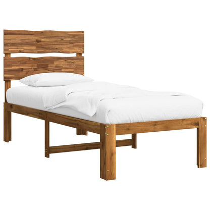 Single Bed Frame with Headboard ROSTOCK Natural 90 x 200 cm