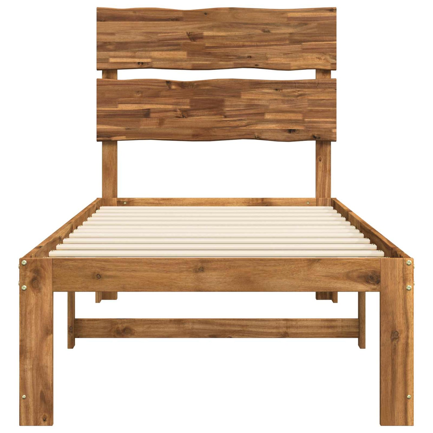 Single Bed Frame with Headboard ROSTOCK Natural 90 x 200 cm