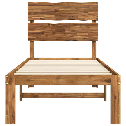 Single Bed Frame with Headboard ROSTOCK Natural 100 x 200 cm