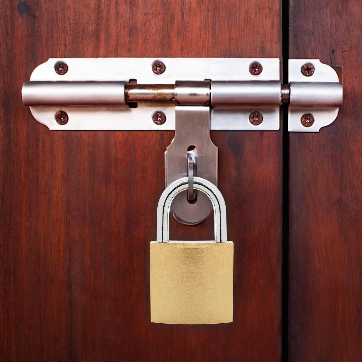 U Lock with Keys 2 pcs Brass Iron