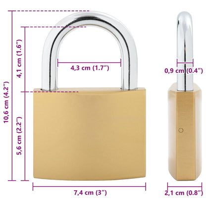 U Lock with Keys 6 pcs Brass Iron
