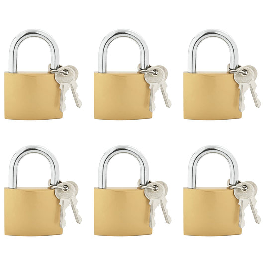 U Lock with Keys 6 pcs Brass Iron