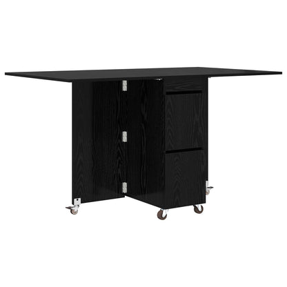 Dinning Table 140 x 80 x 77 cm Engineered Wood Black Oak