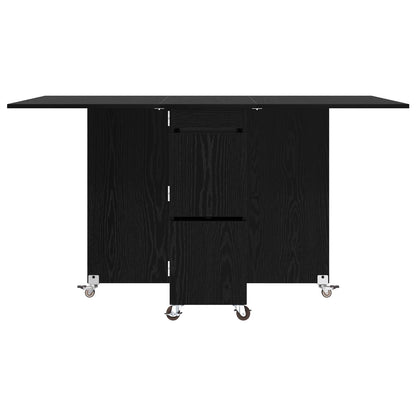 Dinning Table 140 x 80 x 77 cm Engineered Wood Black Oak