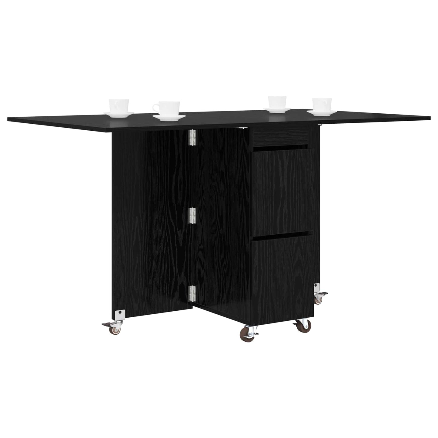 Dinning Table 140 x 80 x 77 cm Engineered Wood Black Oak