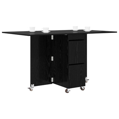 Dinning Table 140 x 80 x 77 cm Engineered Wood Black Oak