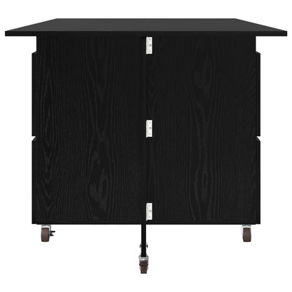 Dinning Table 140 x 80 x 77 cm Engineered Wood Black Oak