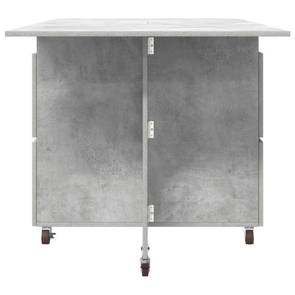 Dinning Table 140 x 80 x 77 cm Engineered Wood Concrete Grey