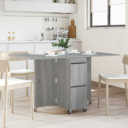 Dinning Table 140 x 80 x 77 cm Engineered Wood Grey Sonoma