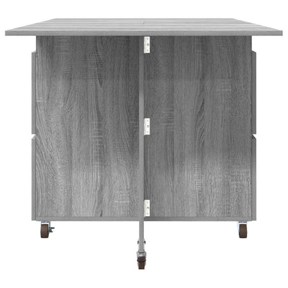 Dinning Table 140 x 80 x 77 cm Engineered Wood Grey Sonoma